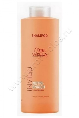 Wella Professional Invigo.Nutri-Enrich Shampoo шампунь ультрапитательный для тонких и сухих волос 1000 мл, питательный шампунь с пантенолом, витамином Е, экстратом шелка и глиоксиловой кислотой