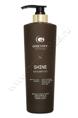 Greymy Professional Shine Shampoo шампунь для восстановления и блеска без сульфатов и фосфатов 800 мл, шампунь без сульфатов и фосфатов для восстановления и блеска поврежденных волос