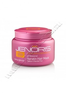 Jenoris Keratin Hair Mask маска для волос кератиновая 500 мл, маска для восстановления сухих, ломких, поврежденных волос, не содержит сульфатов, фосфатов и парабенов, не вымывает цвет окрашенных волос