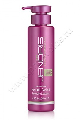 Jenoris Keratin Velvet Intensive Leave-in несмываемый крем уход для увлажнения волос 250 мл, интенсивный несмываемый кондиционер придает волосам мягкость и увлажнение без утяжеления