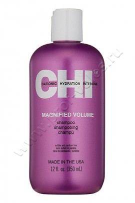 CHI Magnified Volume Shampoo шампунь для усиленного объема тонких волос 350 мл, обеспечивает насыщение локонов протеинами и керамикой, повышение плотности и упругости стержня волоса