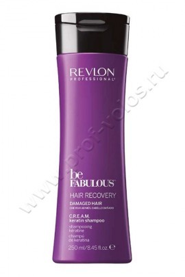 Revlon Professional Be Fabulous Hair Recovery Cream Keratin Shampoo     250 ,      .  , , , , 