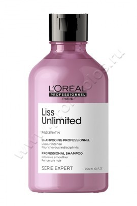 Loreal Professional Liss Ultime Shampoo шампунь для придания гладкости непослушным волосам 300 мл, безсульфатный шампунь с оливковым и аргановым маслами в составе для идеальной дисциплины локонов