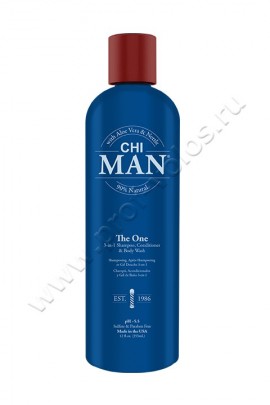 CHI MAN 3-in-1 Shampoo, Conditioner, Bodywash шампунь мужской 3 в 1 355 мл, универсальное средство: шампунь, кондиционер и гель для душа