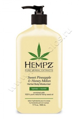 Hempz Sweet Pineapple & Honey Melon Herbal Body Moisturize молочко для тела Ананас и Медовая Дыня 500 мл, сохраняет молодость кожи, успокаивает и оказывает противовоспалительное действие