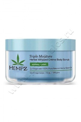 Hempz Triple Moisture Herbal Body Scrub скраб для тела Тройное увлажнение 177 мл, предназначен для питания и увлажнения, успокаивает и смягчает кожу
