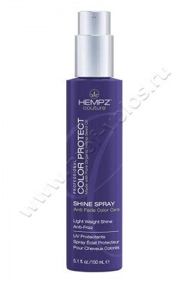Hempz Hair Care Color Protect Shine Spray спрей для блеска и защиты цвета 150 мл, спрей становится удобным и эффективным для увлажнение и придание волосам блеска