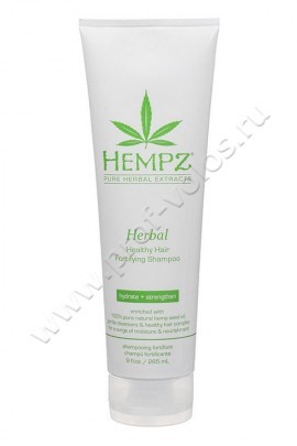 Hempz Herbal Healthy Hair Fortifying Shampoo шампунь растительный укрепляющий 265 мл, основан на 100% натуральном масле семян конопли, масле янгу, масле подсолнечника, экстрактах граната, осоки императы, витаминном комплексе А-В-С-Е