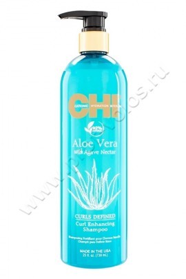 CHI Aloe Vera With Agave Nectar Shampoo шампунь для увлажнения вьющихся волос 739 мл, деликатно очищает кожу головы и волосы от загрязнений