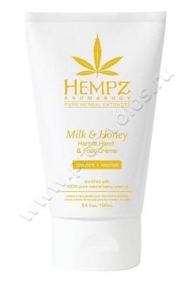 Hempz Milk & Honey Herbal Hand & Foot Crème крем для рук и ног 100 мл, создан для чрезвычайно сухой и чувствительной кожи