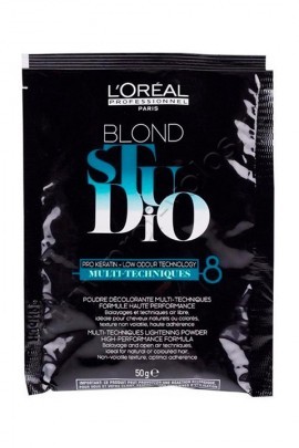 Loreal Professional Blond Studio Multi-Techniques Powder пудра для волос обесцвечивающая мульти техник 50 мл, обесцвечивающая пудра для мульти техник с мощностью осветления до 8 тонов