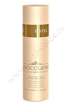 Estel Otium Chocolatier White Balm бальзам для волос Белый шоколад 200 мл, бальзам подарит волосам кашемировую мягкость и нежность.  Обладает текстурой заварного крема и нежным ароматом белого шоколада.