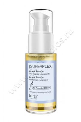 Barex SuperPlex Blonde Booster масло для восстановления и сияния волос 30 мл, многофункциональное масло для светлых, обесцвеченных и мелированных волос, предназначено для применения перед укладкой волос.