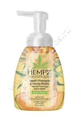 Hempz Sweet Pineapple & Honey Melon Herbal Foaming Hand Wash мыло увлажняющий для рук Ананас и Медовая Дыня 236 мл, с эфирными маслами и увлажняющими ингредиентами, без парабенов и глютена