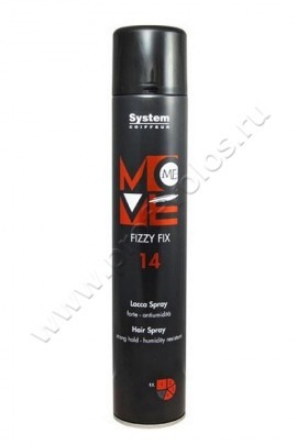 Dikson  Move Me 14 Fizzy Fix лак - спрей сильной фиксации стойкий к влаге 500 мл, лак для волос сильной фиксации с ультра легкими компонентами. Идеален для конечной фиксации, не матирует естественный блеск и цвет волос.