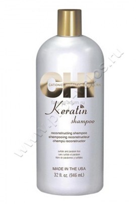 CHI Keratin Shampoo шампунь с кератином для поврежденных волос 946 мл, продукт в виде шампунь для реконструкции и восстановления поврежденной структуры волос с кератином