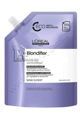 Loreal Professional Serie Expert Blondifier Gloss Refill Conditioner кондиционер для осветленных волос 750 мл, смываемый уход-кондиционер для осветленных волос