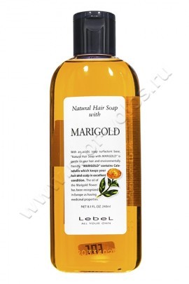Lebel Natural Hair Soap Treatment Marigold шампунь для ухода за жирной кожей головы 240 мл, натуральная серия по уходу за слабоповрежденными и неокрашенными прядями с календулой
