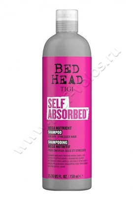 Tigi Bed Head Self Absorbed Nourishing Shampoo шампунь для сухих и поврежденных волос 750 мл, продукт мягко очищает, увлажняет и кондиционирует волосы, помогая сохранить их здоровый вид. Шампунь также придает блеск и сияние