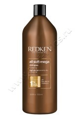 Шампунь Redken All Soft Mega Shampoo для очищения, питания и смягчения очень сухих и ломких волос 1000 мл